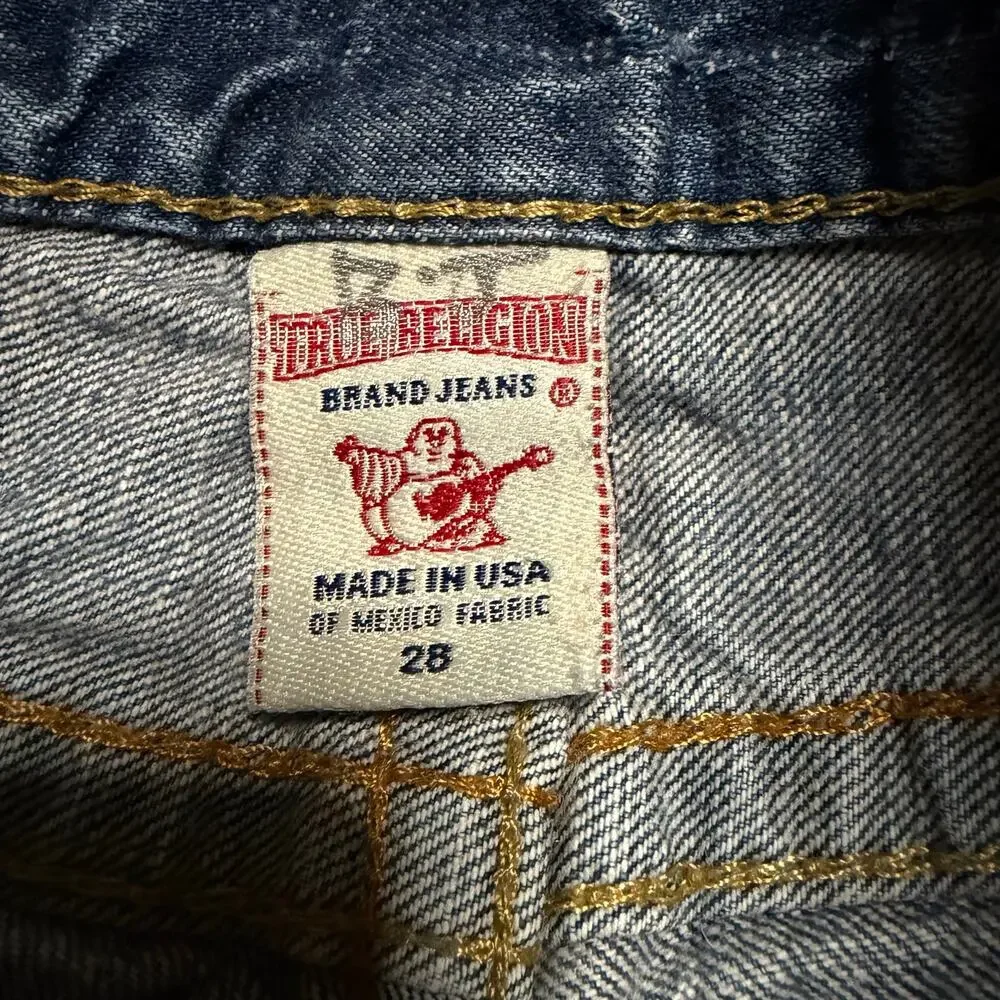 True Religion Jeans Mens 28 (31x29) Bobby Big T Made in USA Contrast Stitch